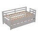 preview thumbnail 12 of 15, Low Loft Bed Twin Size with Trundle, ladder and Storage Drawers, Grey