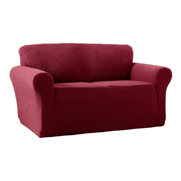 Shop Stretch Checkered Loveseat Slipcover Overstock 31579819