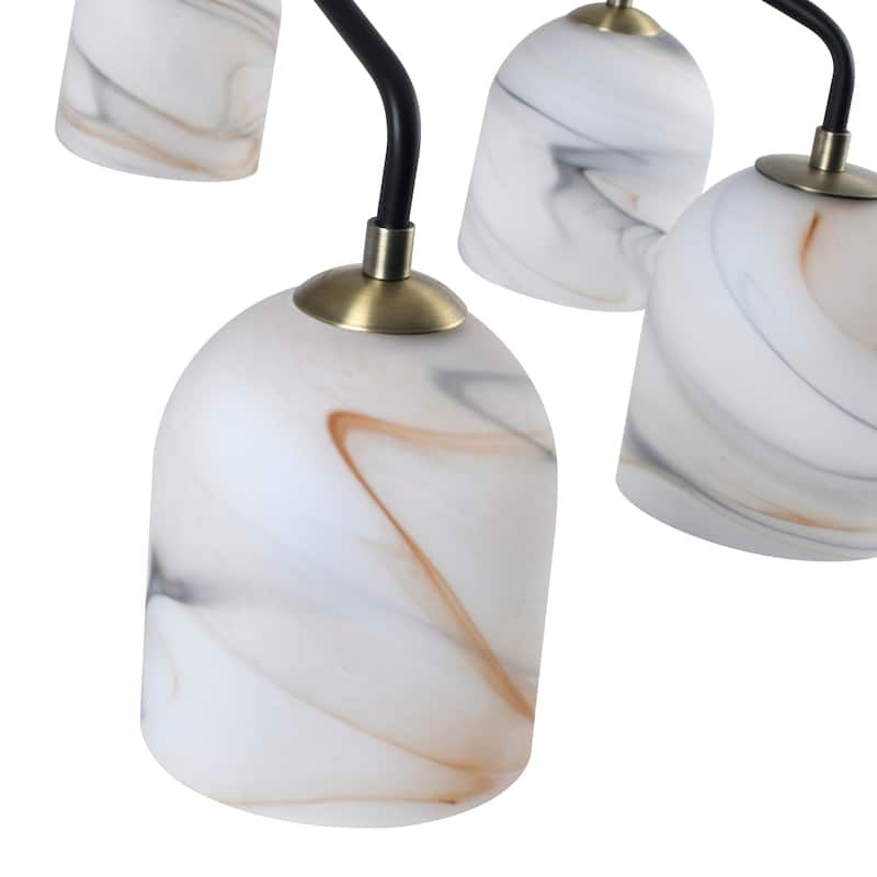 Artcraft Crema 8-Light Chandelier 34" - Black with Brushed Brass Accent