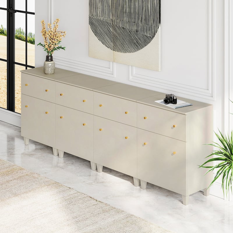 4-In-1 Buffet Cabinets for Dining Room, 94.4" Kitchen Sideboards