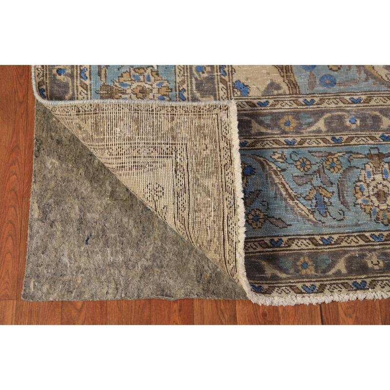 Traditional Beige Tabriz Persian Rug Handmade Wool Carpet - 7'6"x 10'10"