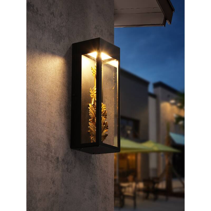 LED Exterior Wall Lights, 100-277V, 3000K Warm White for Patio Garage - 2pack