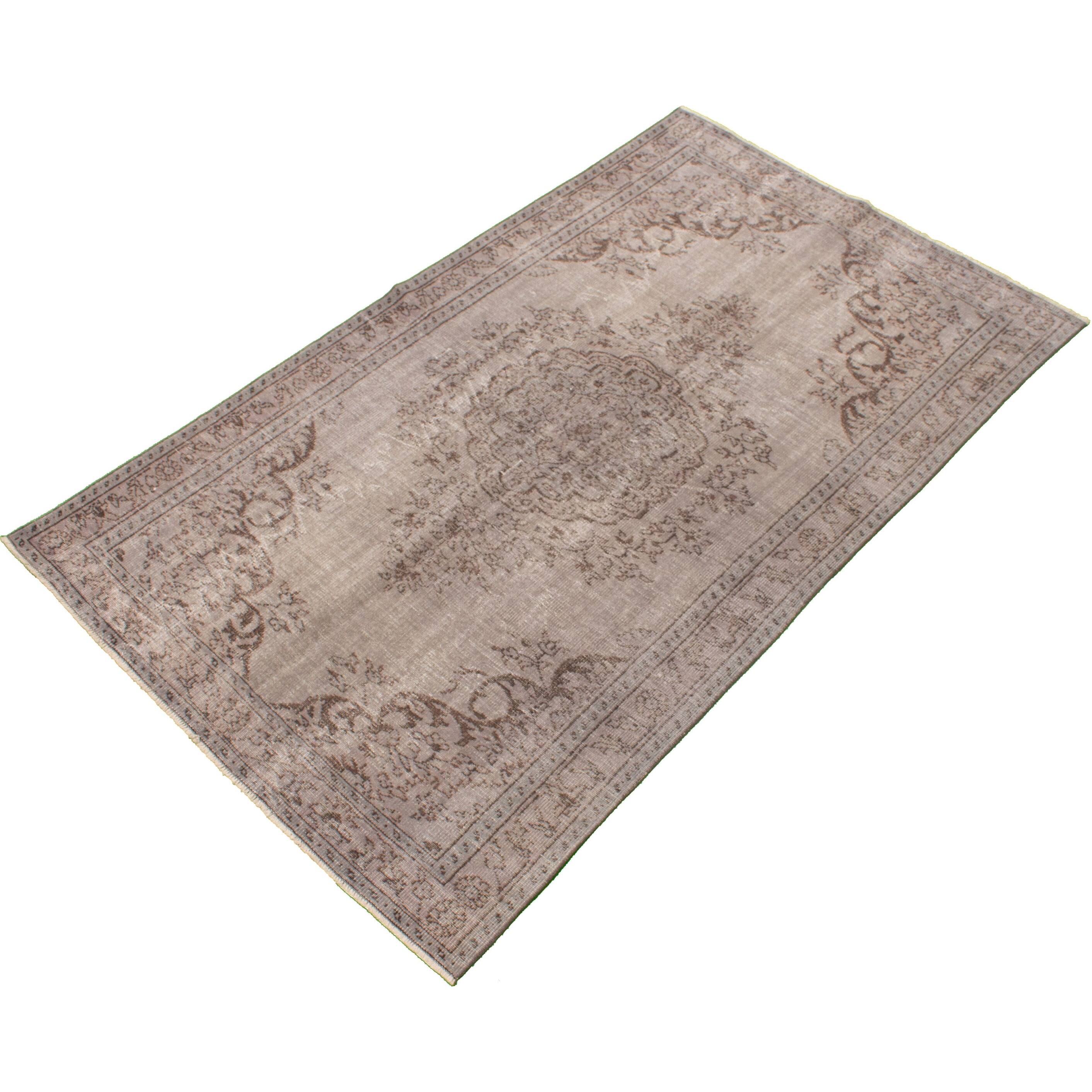 ECARPETGALLERY Handknotted Color Transition Light Green Wool Rug 5'7