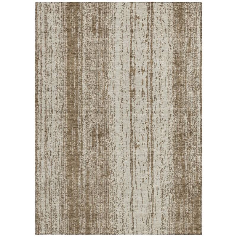 HomeRoots Striped Transitional Rectangle Outdoor Rug