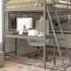 preview thumbnail 24 of 60, Traditional Wood Slat Loft Bed with Integrated Desk & Ladder