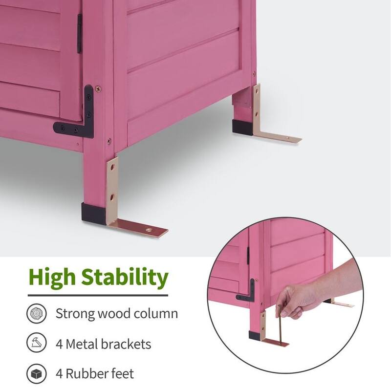MCombo Small Outdoor Storage Cabinet Shed with Double Doors (24.6" x 18.3" x 38.2"), Wooden 0985
