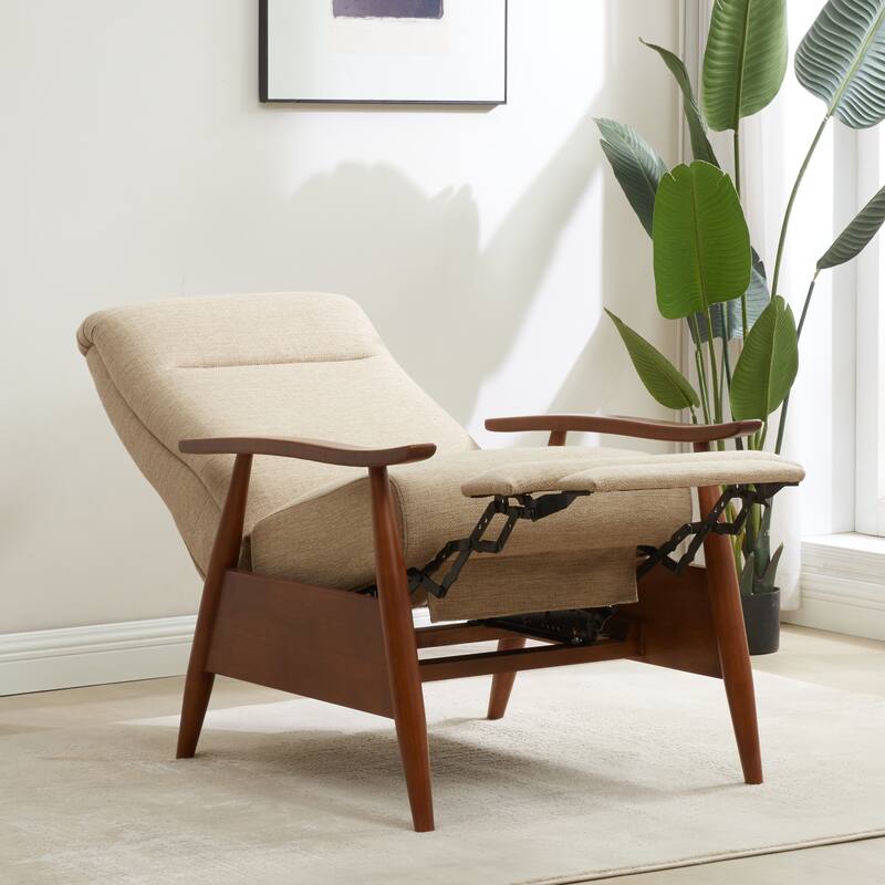 Taylor Wood Arm Push Back Recliner in Performance Fabric by Greyson Living