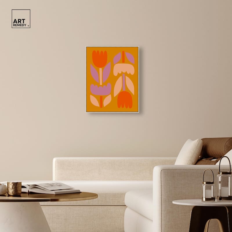 Tulips in Ochre Land Canvas by Art Remedy