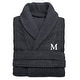 preview thumbnail 14 of 26, Authentic Hotel and Spa Turkish Cotton Charcoal Monogrammed Unisex Bath Robe L/XL - M