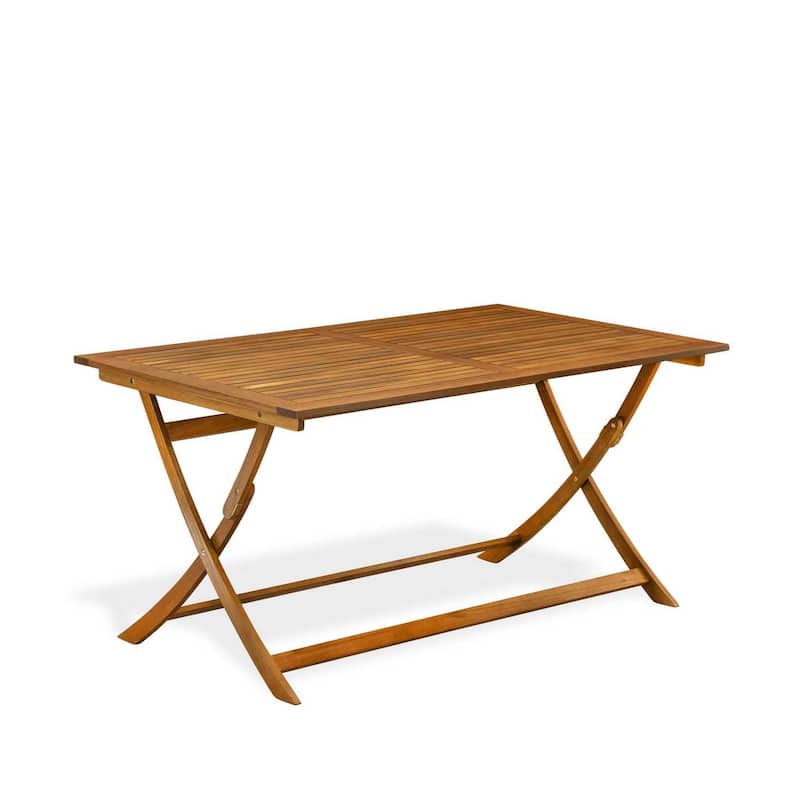 HomeStock 7-Piece Natural Oak Finish Solid Wood Top Dining Table with 6 Chairs