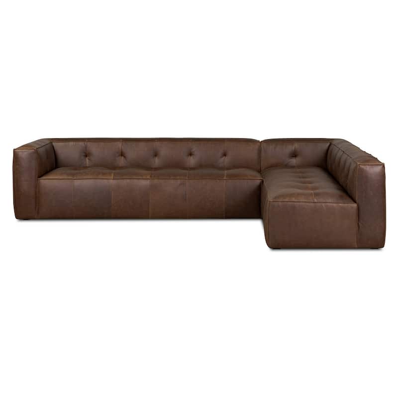 Poly & Bark Capa Genuine Leather Reversible Corner Sectional Sofa