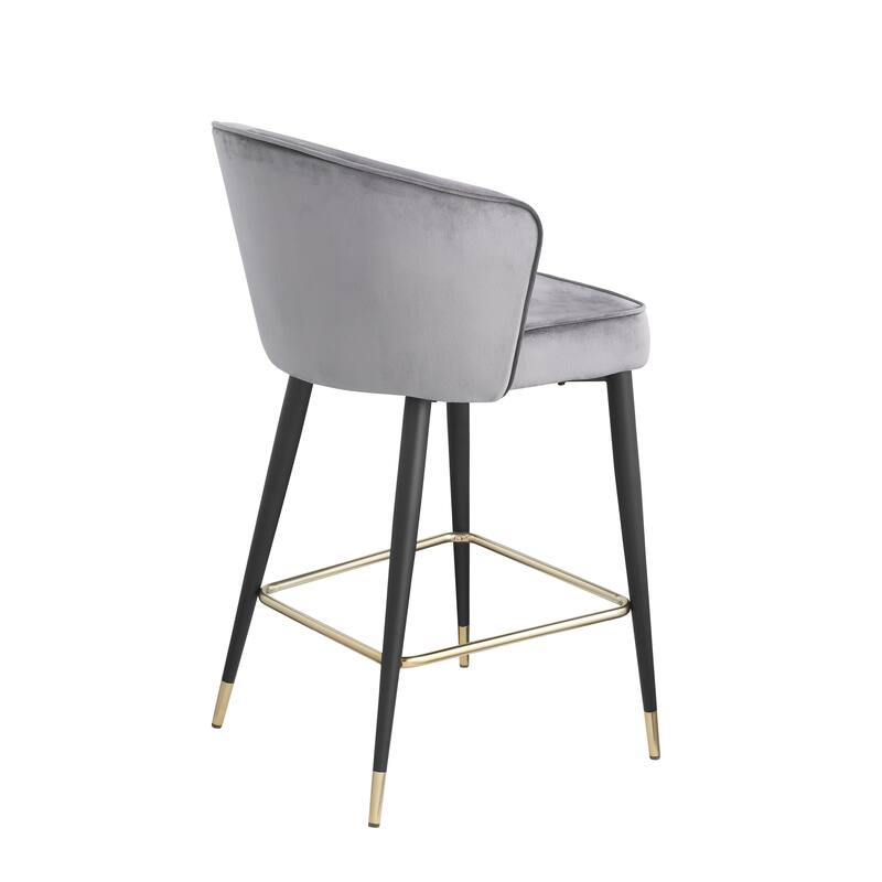 Contemporary Velvet Upholstered Counter Height Stool
