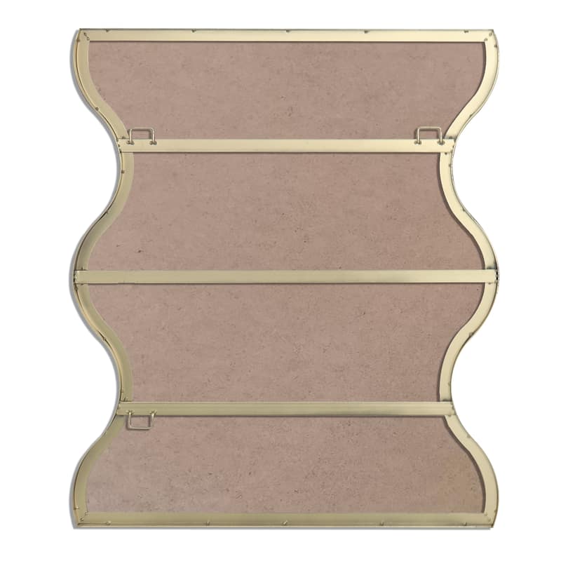 30 in. x 35 in. Black/ Gold Rectangular Wall Mount Bathroom Vanity Mirror Vertical and Horizontal Hang