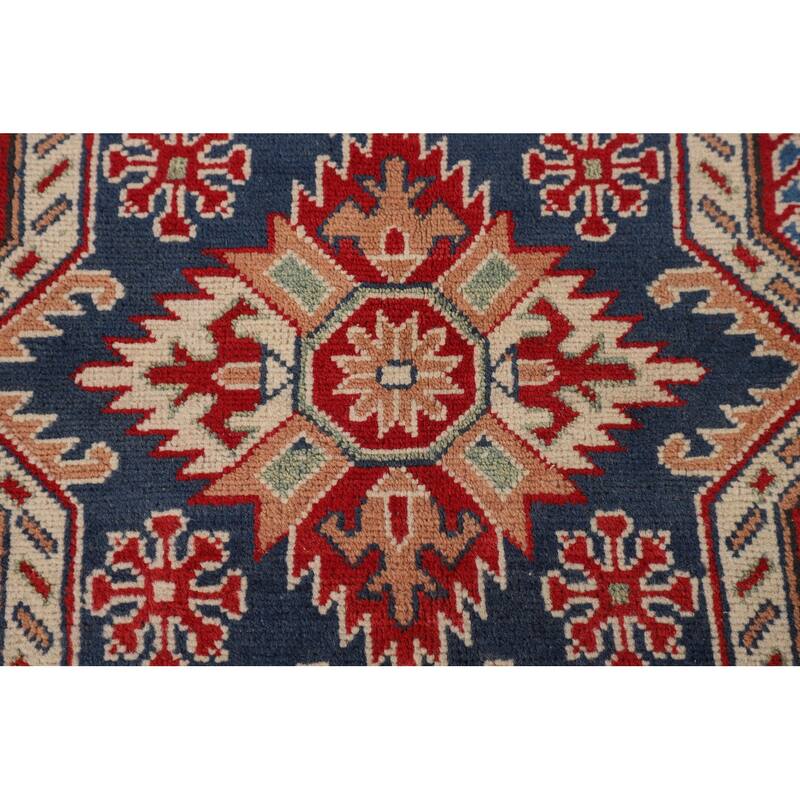 Blue Kazak Oriental Large Area Rug Handmade Wool Carpet - 9'8" x 15'7"