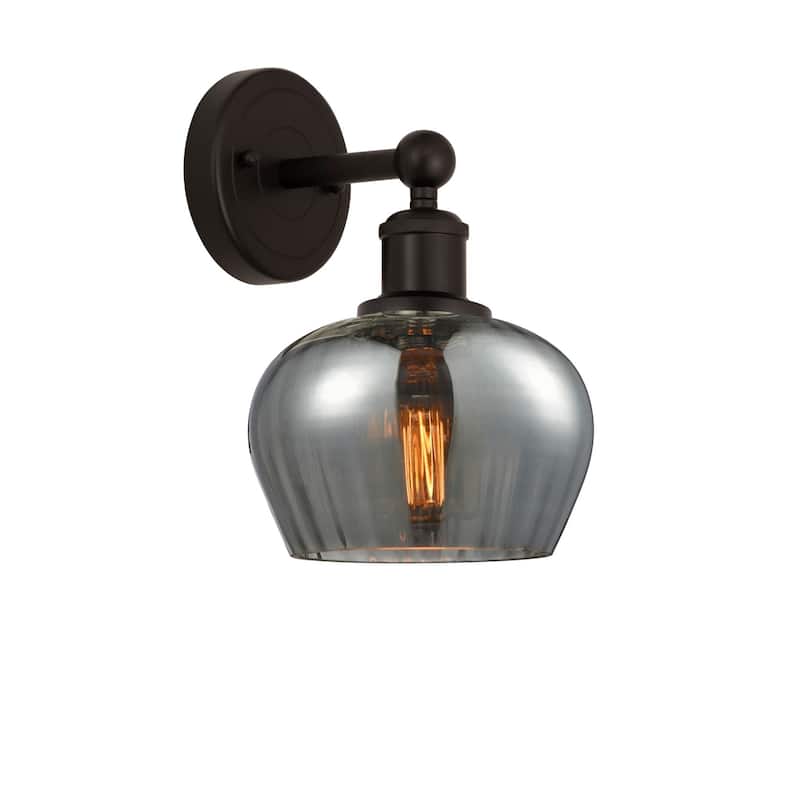 Innovations Lighting 616-1W-10-7 Fenton Sconce Fenton 10" Tall Wall - Oil Rubbed Bronze / Plated Smoke