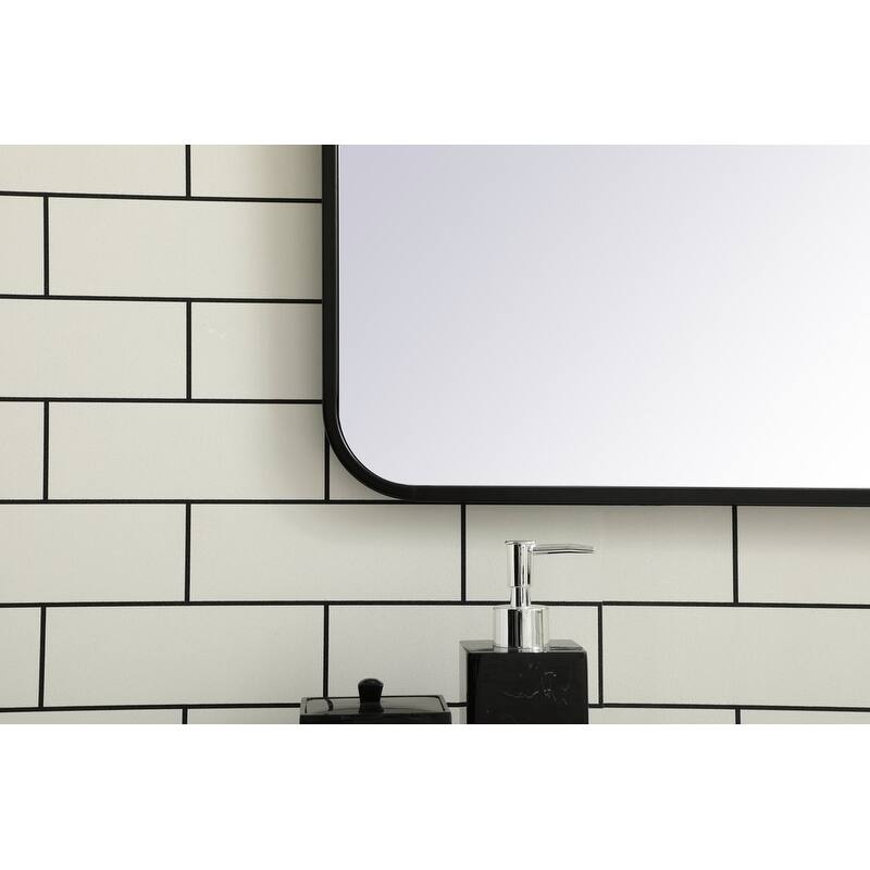 Ezra Soft Corner Metal Rectangular Mirror