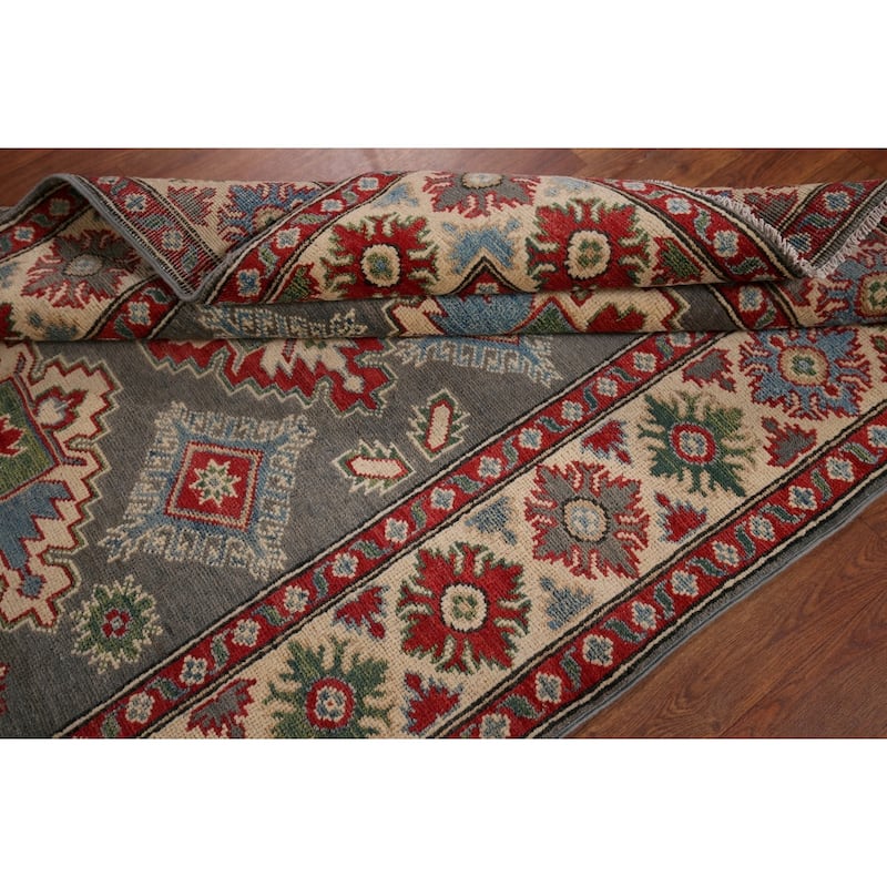 Traditional Kazak Foyer Rug Handmade Wool Carpet - 4'0" x 5'11"