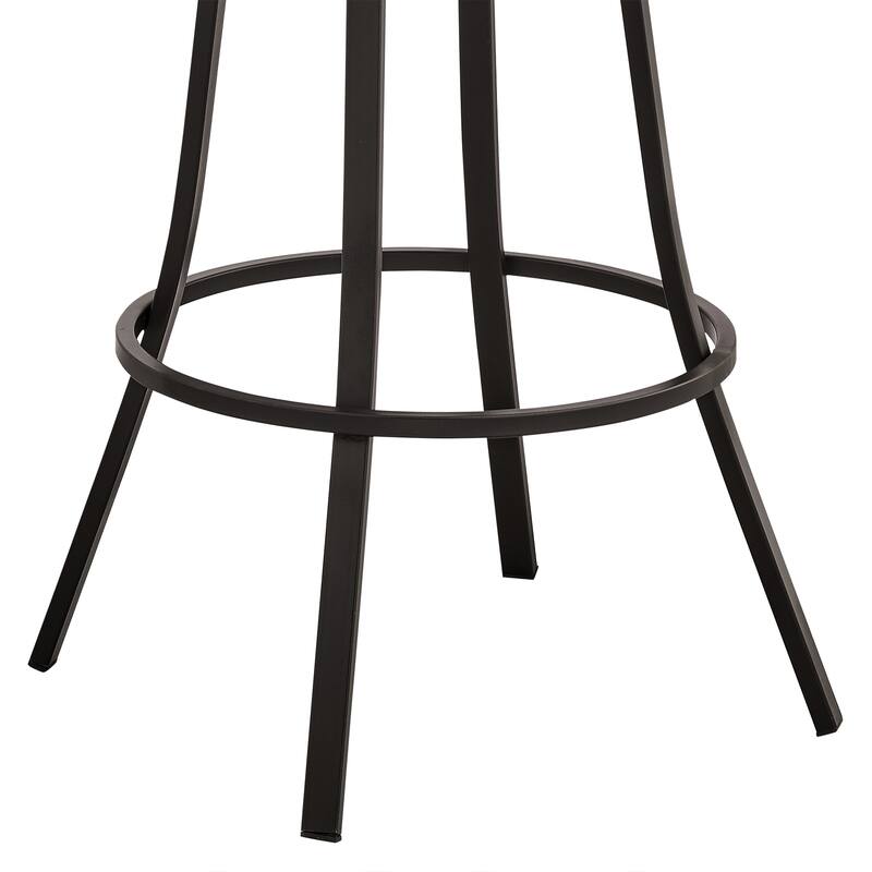 Palmdale Faux Leather and Metal Upholstered Swivel Counter or Bar Stool
