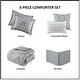 preview thumbnail 13 of 12, Harbor House Hallie 6-piece Grey Damask Pattern Cotton Comforter Set