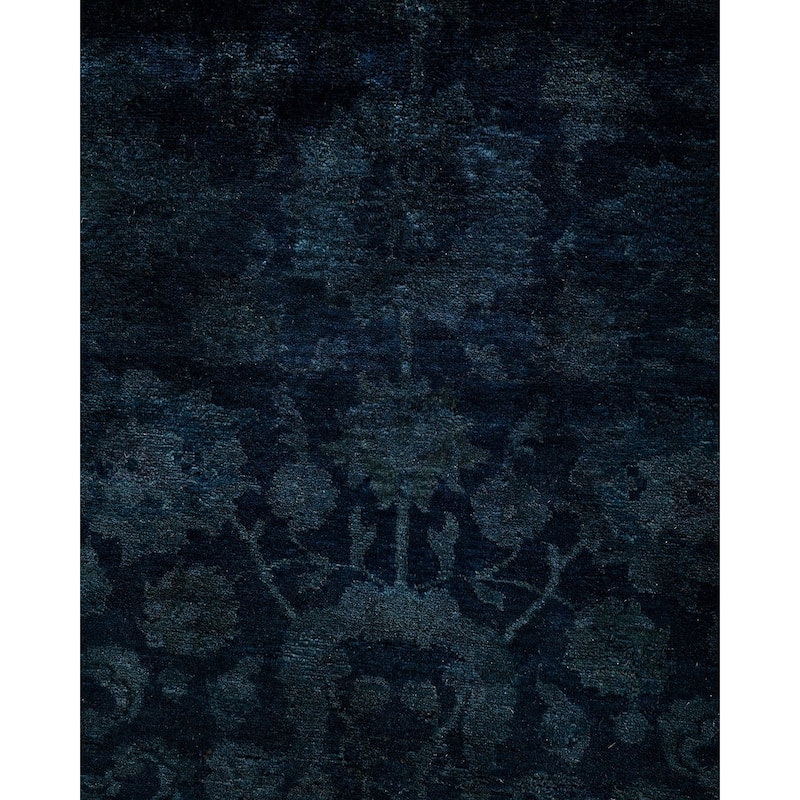Fine Vibrance One-of-a-Kind Hand-Knotted Area Rug - Black, 6' 2" x 8' 10" - 6' 2" x 8' 10"