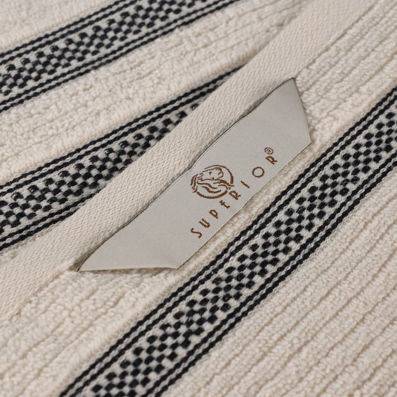 Superior Brea Zero Twist Cotton Ribbed Modern Bath Sheet Set of 2