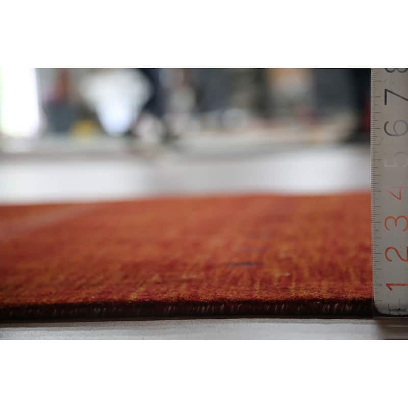 Gabbeh Indian Rug Handmade Orange Tribal Wool Carpet - 4'5" x 6'5"