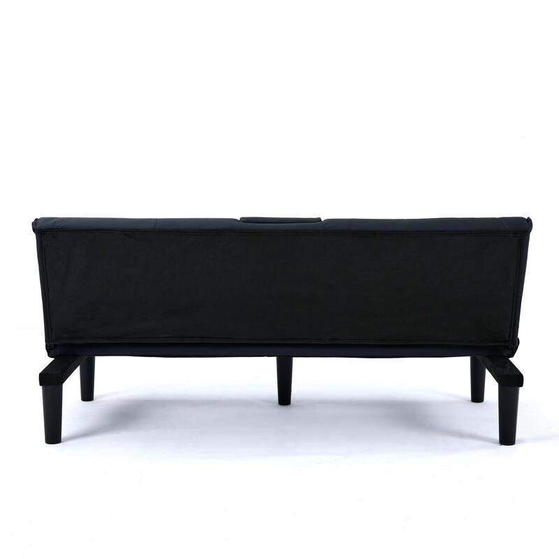 The 67-Inch Pvc Multi-Functional Sofa Bed,With A Foldable And Cup Holder Design