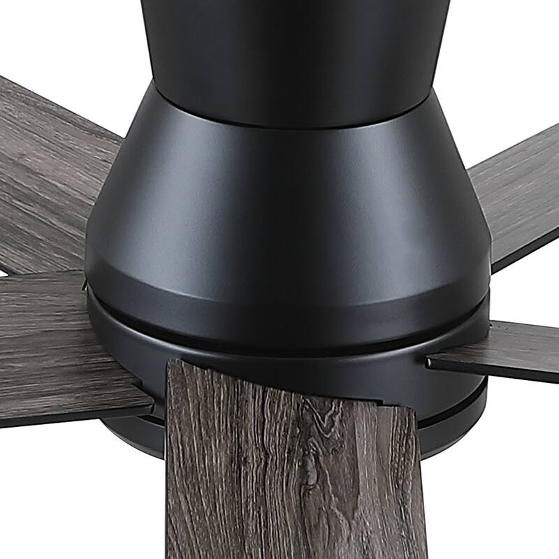 YUHAO AeroLite 48 in. Indoor White Low Profile Standard Ceiling Fan with Bright White Integrated LED Light Kit, Remote Included