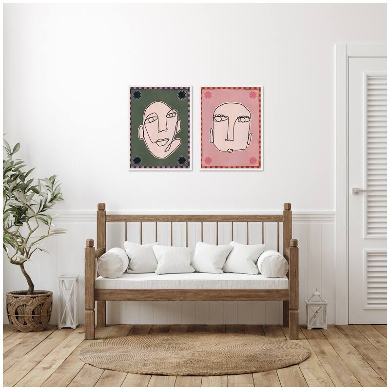 Kate and Laurel Sylvie Under the Sun 1 and 5 Framed Canvas Art Set by Shatha Al Dafai