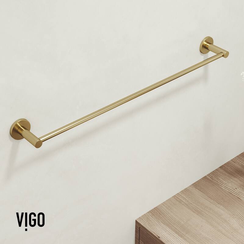 VIGO Cass 4-Piece Bathroom Hardware Accessory Set with 24 in. Towel Bar, Toilet Paper Holder, Hand Towel Holder, Hook