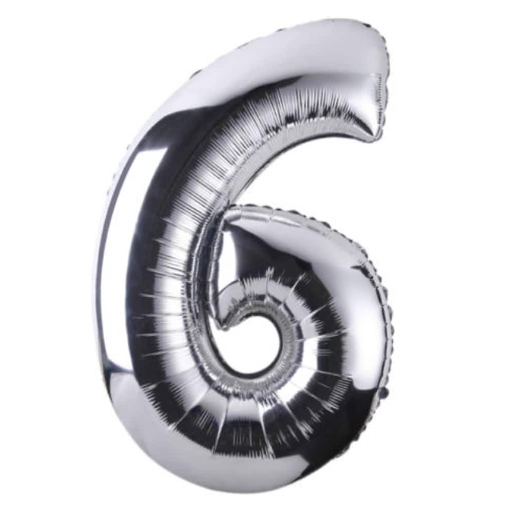 Foil Number 6 Shape Helium Balloon Birthday Wedding Party Decor Silver Tone 16" - 16" Number 2 Silver Tone - Number 5