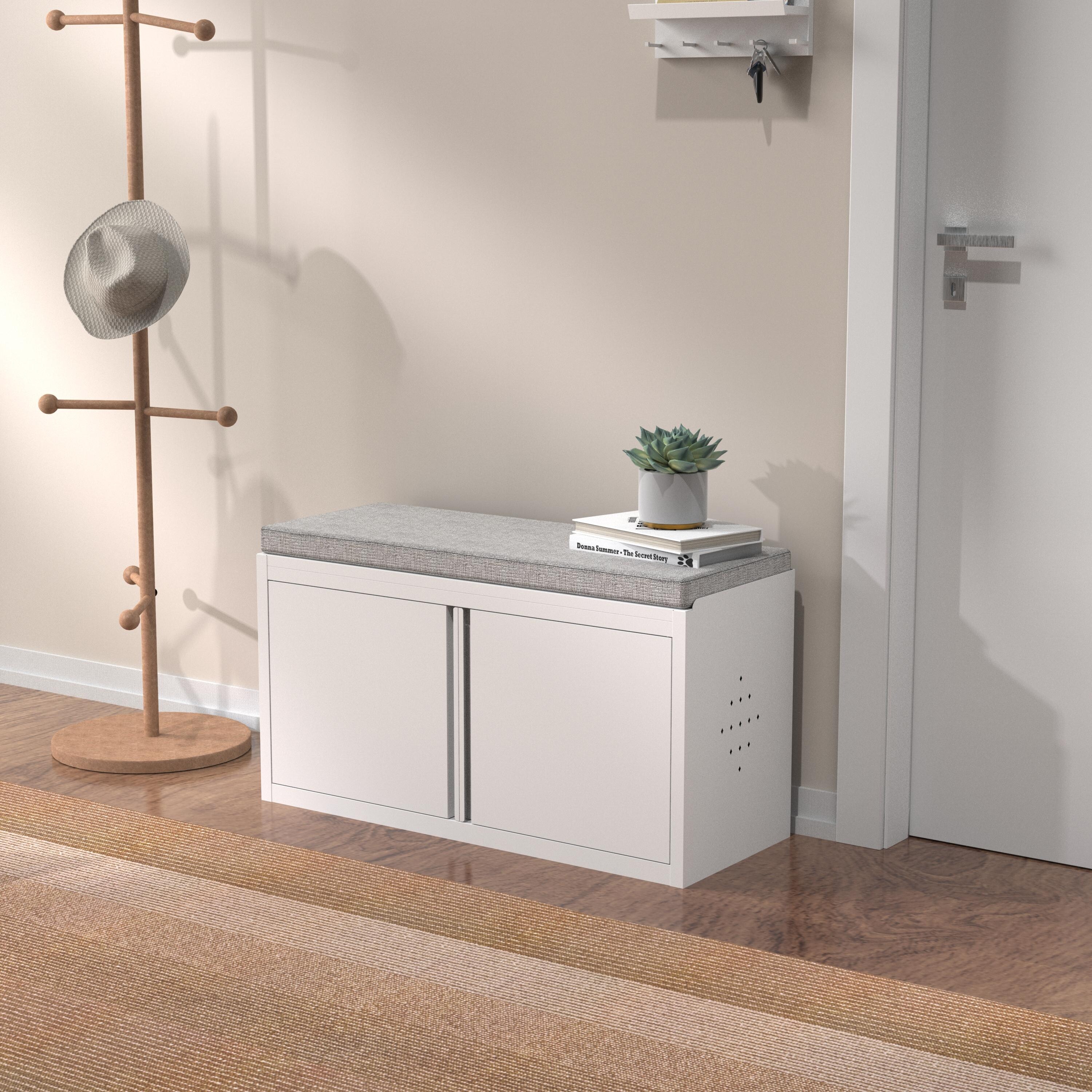 家具 cabinet bench 2 Tier Change Shoes Bench double door steel Shoe Storage Cabinet