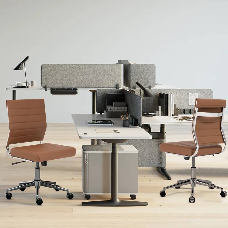 Armless Ergonomic Office Chair Modern Swivel Chair for Home & Office