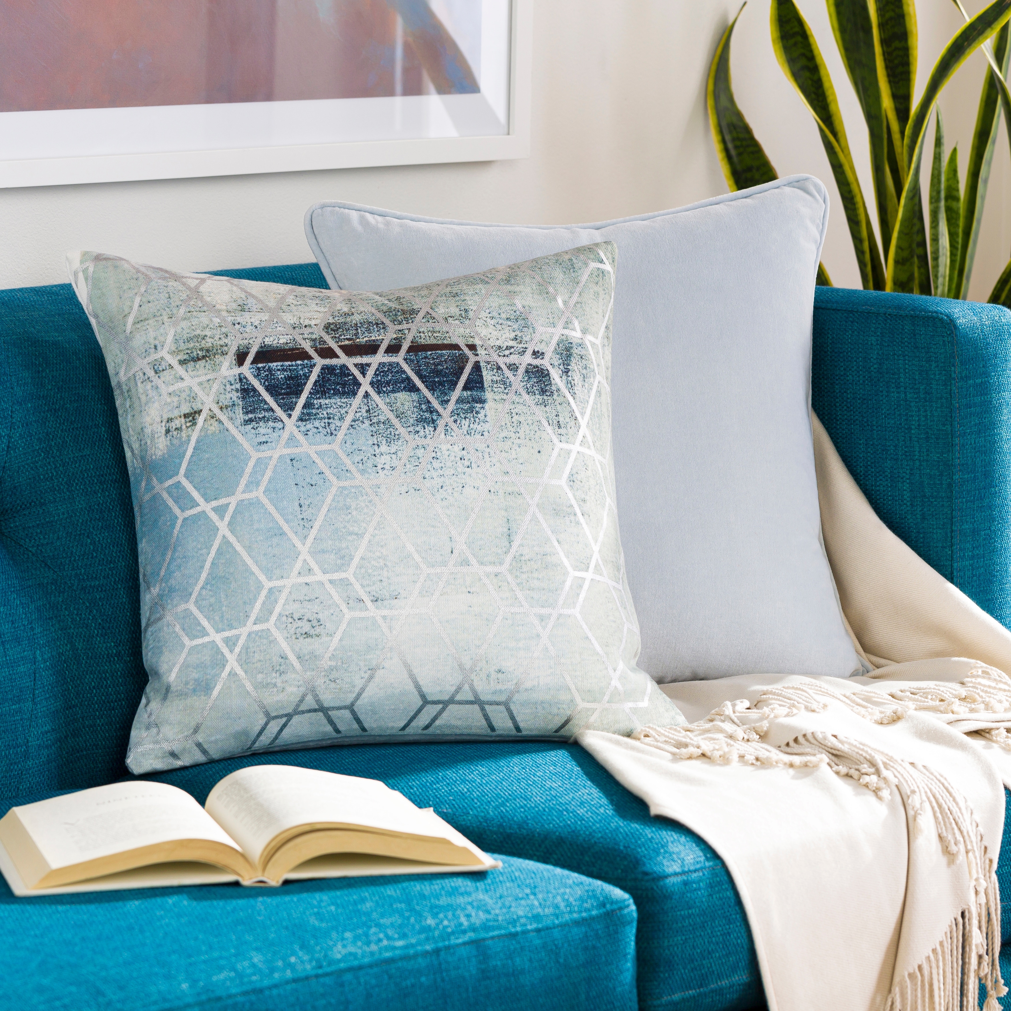 Green Geometric Throw Pillows Bed Bath Beyond