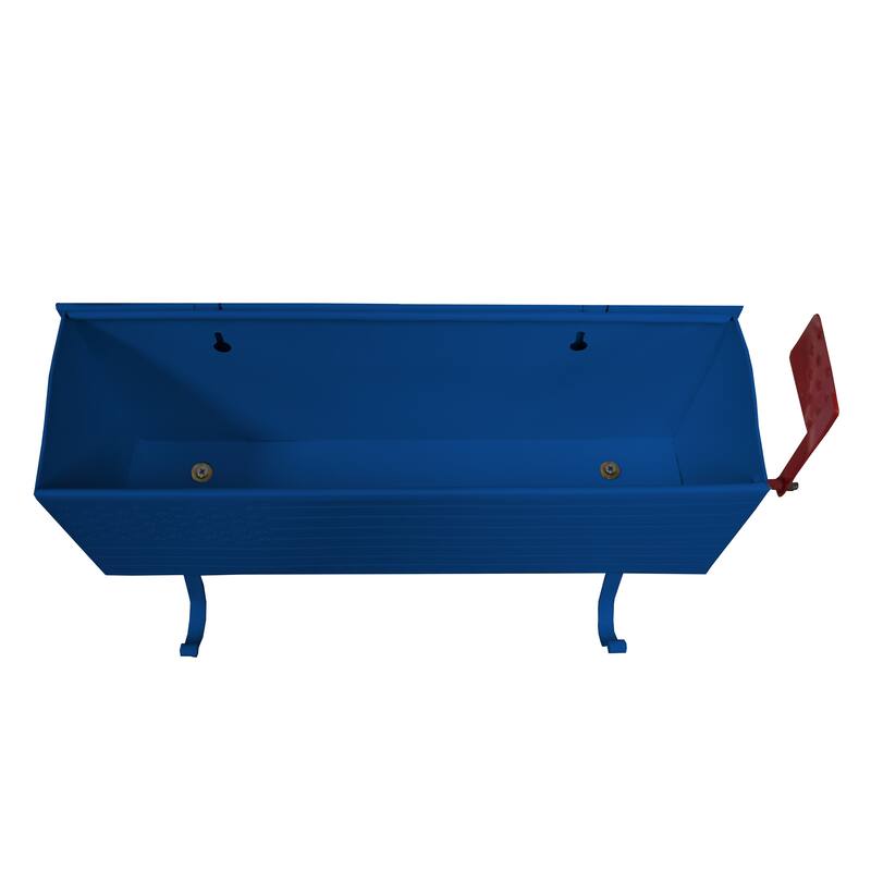 Patriotic Metal Wall Mounted Mailbox with Outgoing Mail Flag and Newspaper Hangers