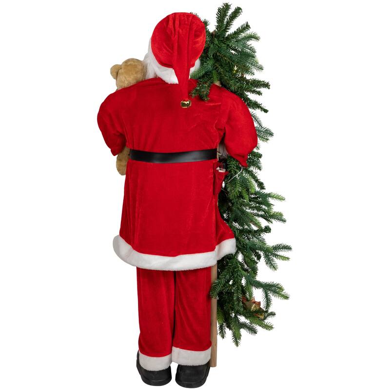 48" Musical Santa Claus Tree Teddy Bear Figure