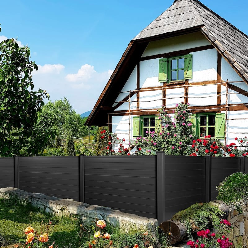 Privacy Screen Outdoor Privacy Fence Panels for Air Conditioner and Trash Can (2 Panels-White)
