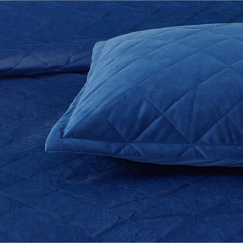Serenta Velvet Quilts 5 Piece Ultra Soft Floor Touching Bedspread Set