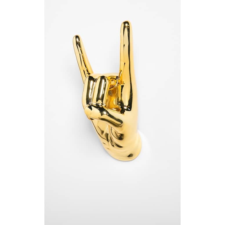 Interior Illusions Plus Gold Rock On Hand Wall Mount- 8.5" tall