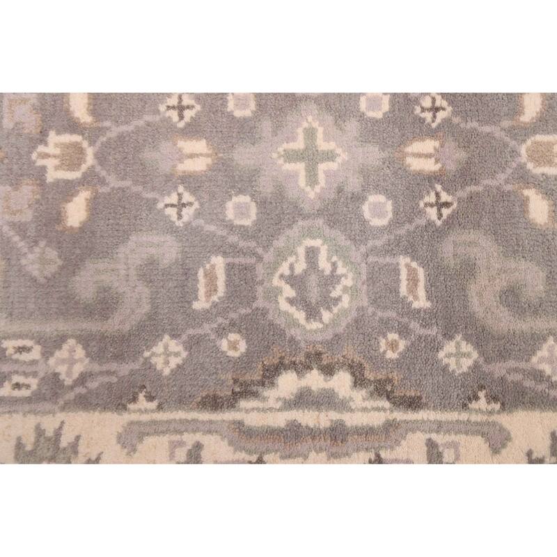 ECARPETGALLERY Hand-knotted Royal Oushak Grey Wool Rug - 2'6 x 12'0