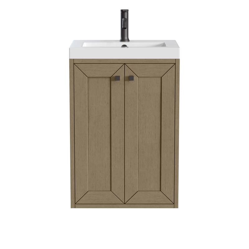 Chianti 20" Single Vanity, Walnut Whisper w/ White Composite Stone Top
