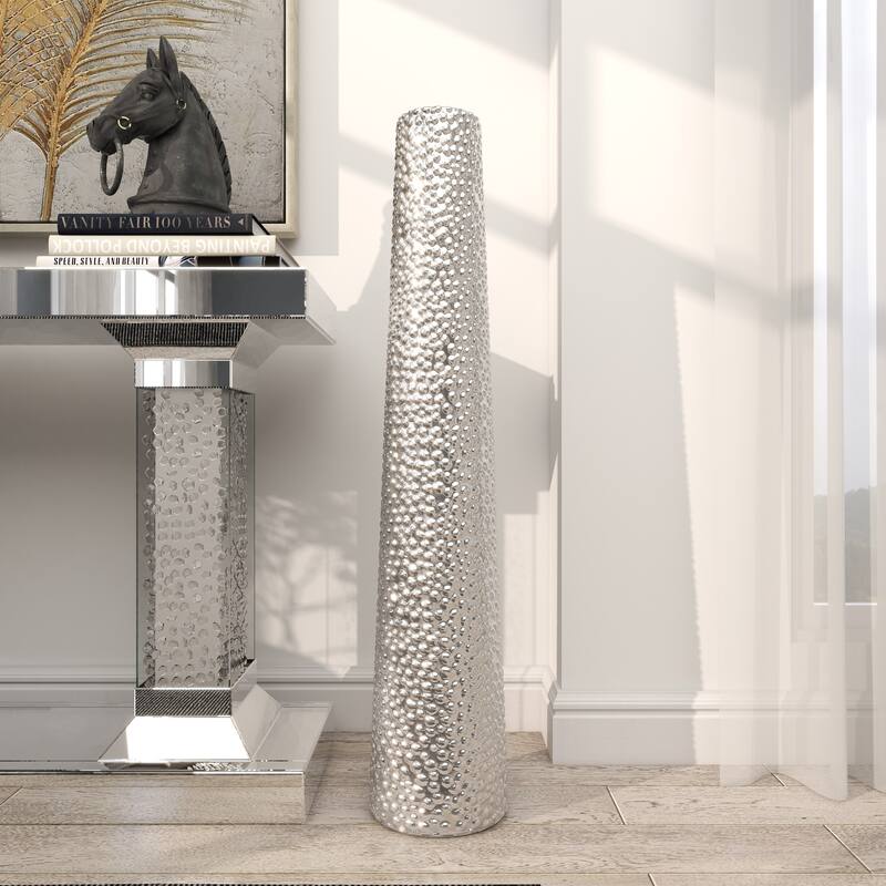 Minimalist Ceramic Modern Tall Vase with Bubble Texture - Silver, Black, Gold, White
