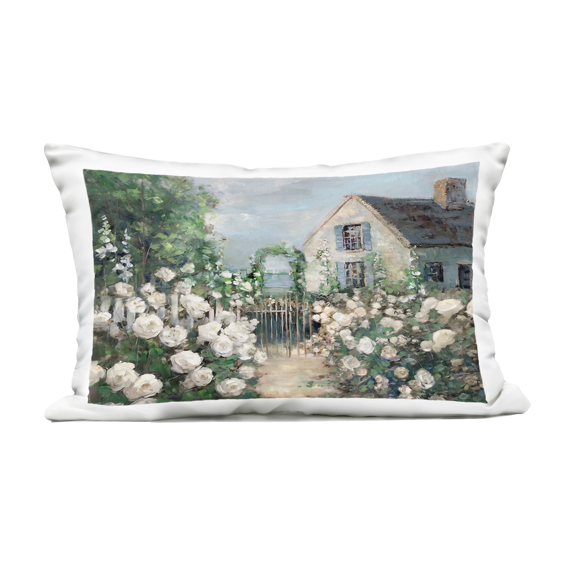 Stupell Cottage at the Coast Outdoor Throw Pillow Design By Sally Swatland