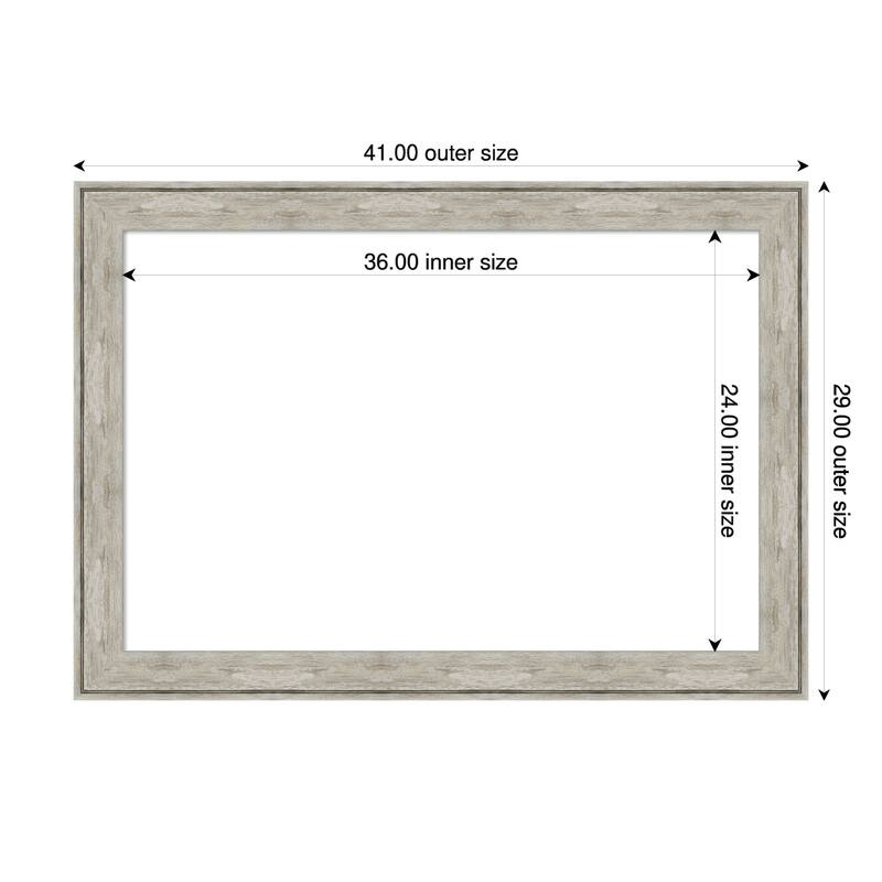 Amanti Art Crackled Metallic Framed Dry Erase Magnetic Board - 41 x 29 in