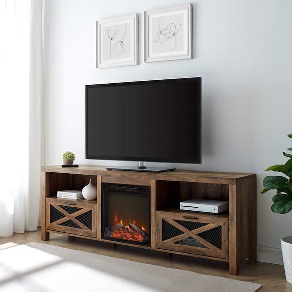 slide 1 of 28, Middlebrook 70-inch Rustic Fireplace TV Console