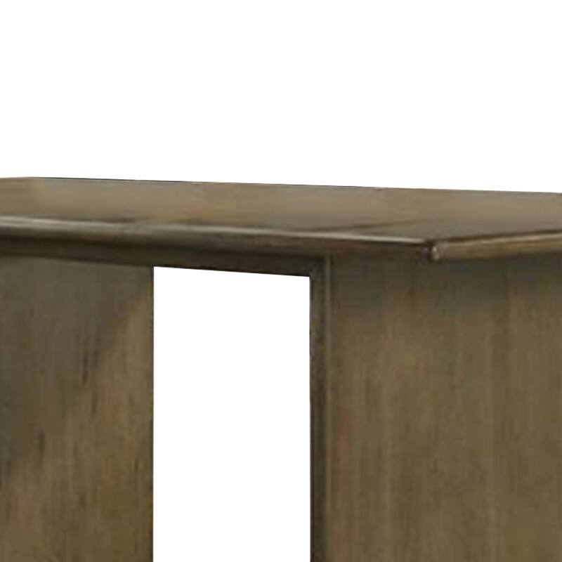 Gael 72 Inch Dining Table, Rectangular, Curved Panel Legs, Textured Brown