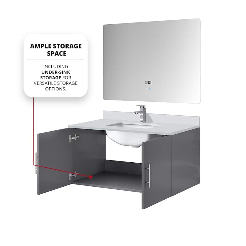 Geneva Bath Vanity with Quartz Top & Sink