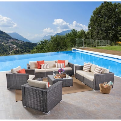 Santa Rosa Outdoor 8-pc. Wicker Chat Set by Christopher Knight Home - 8 Piece Set