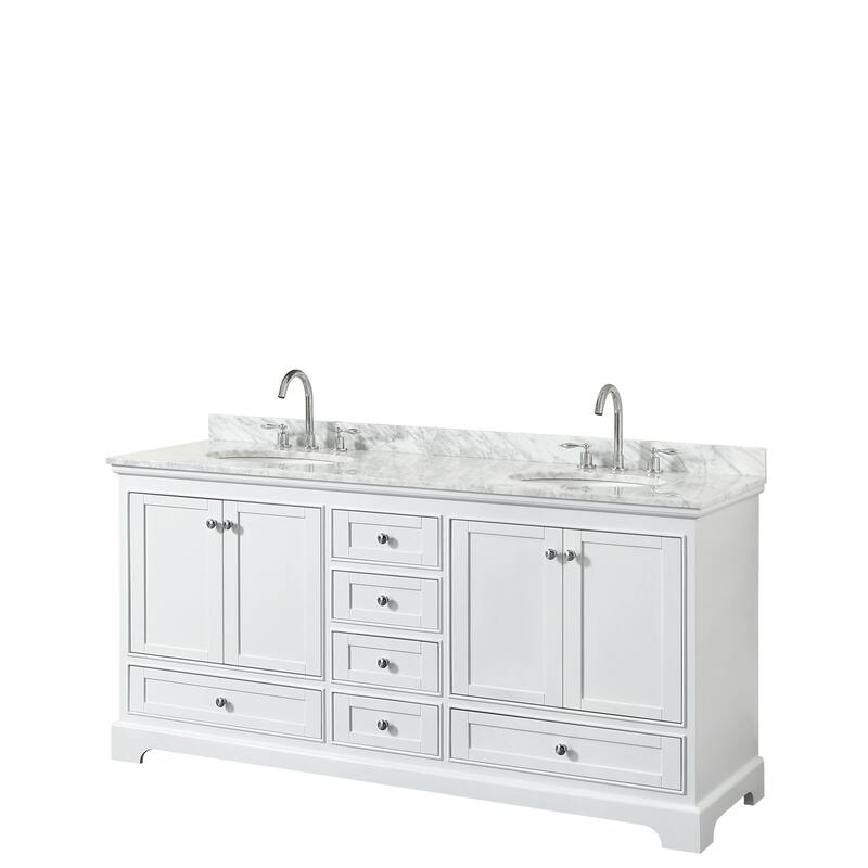 Deborah 72-inch Double Vanity, Oval Sinks, No Mirrors