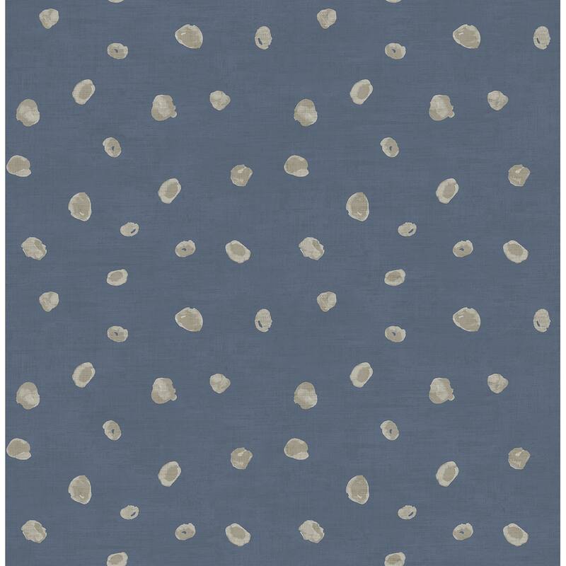 Seabrook Designs Hubble Dot Abstract Unpasted Wallpaper - 20.5 in. W x 33 ft. L - Metallic Blue and Silver